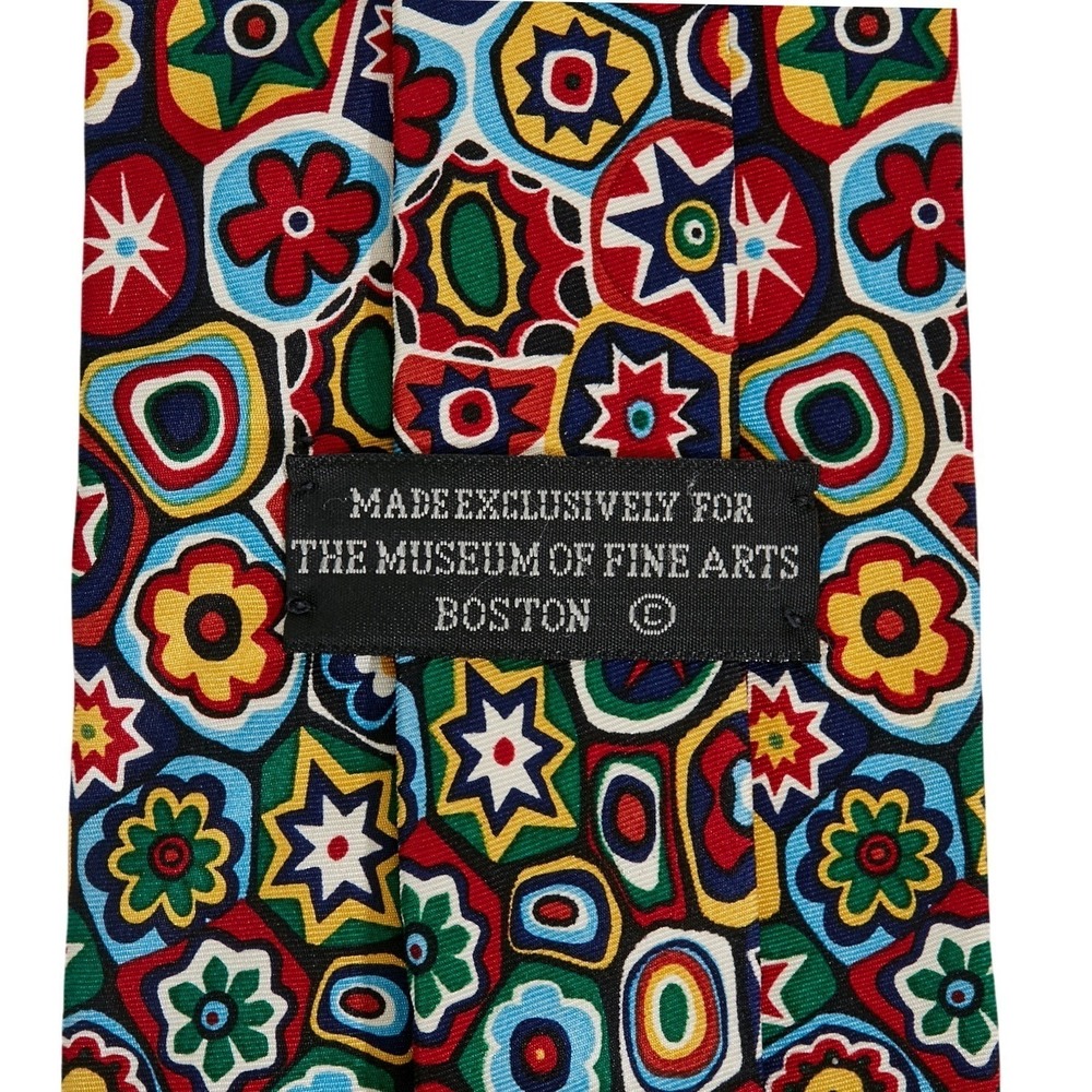 Museum of Fine Arts Boston Men's Silk Necktie Multicolor Floral Geometric - Picture 2 of 8
